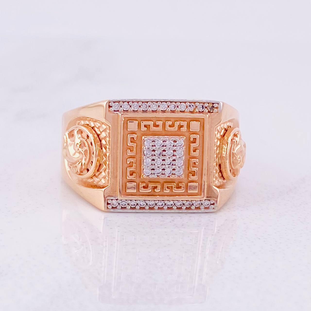 Square Horseshoe Horse Ring 11.75g / T11 1/4 Rose Gold 18K