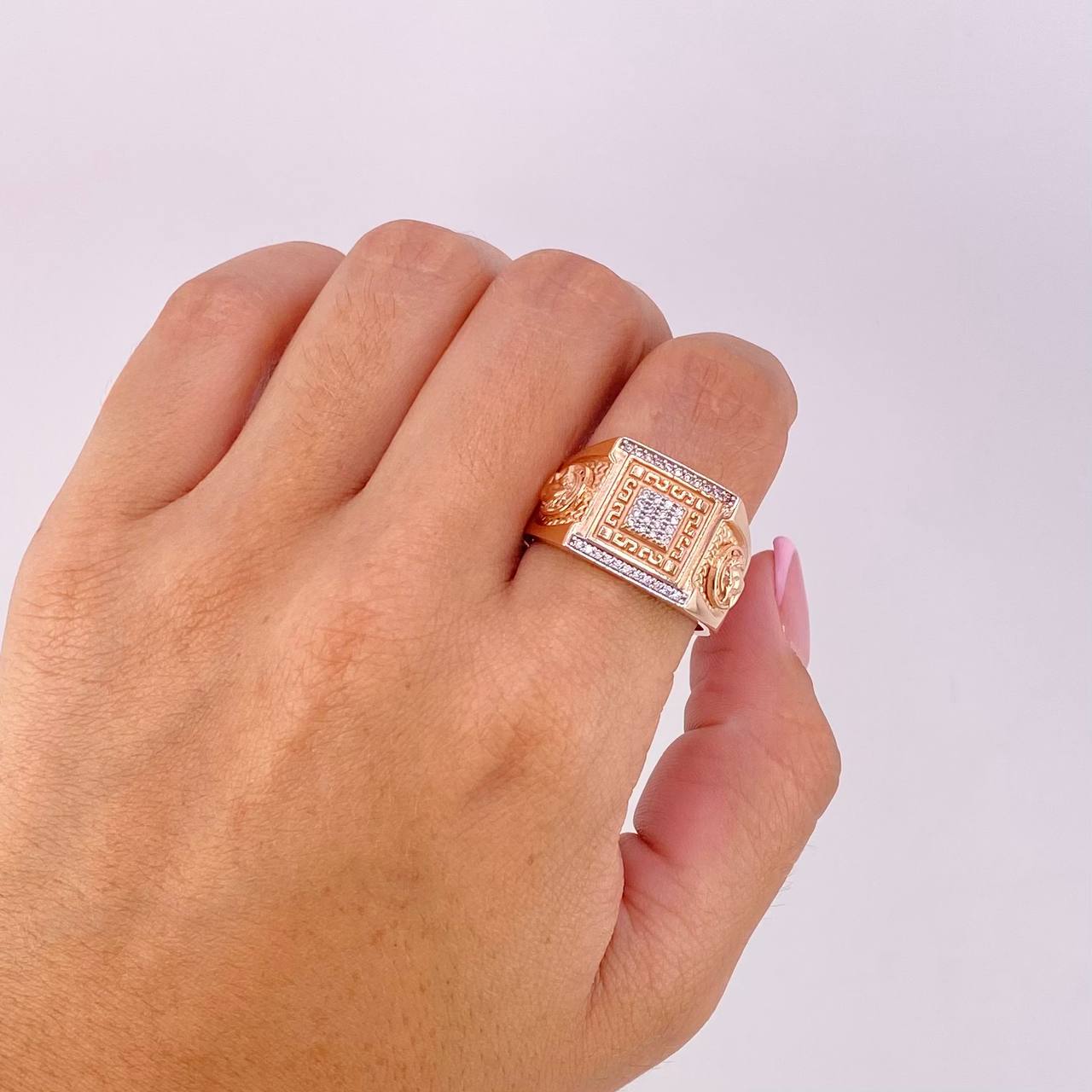 Square Horseshoe Horse Ring 11.75g / T11 1/4 Rose Gold 18K