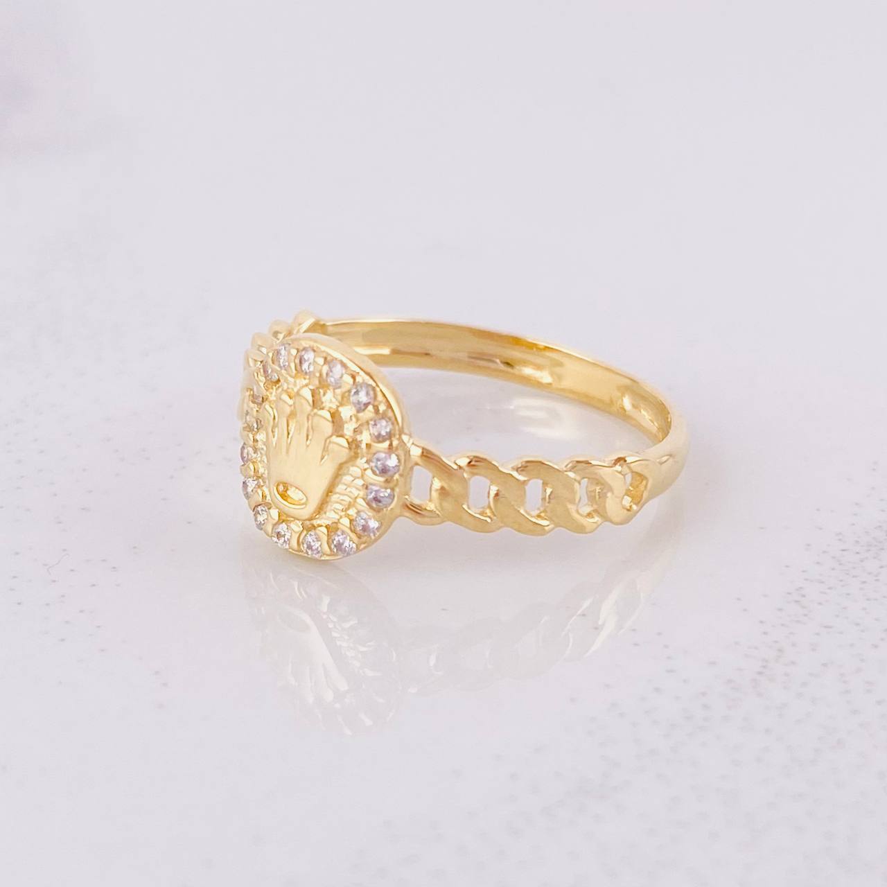 Anillo Circulo Corona 1.7g / T4 3/4 Oro Amarillo 18K