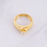 Anillo Tres Carriles Tupidos 5g / T7 Oro Amarillo 18K