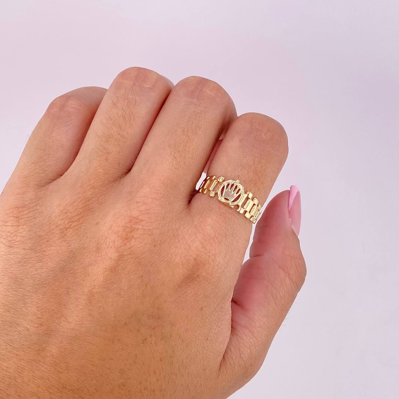 Anillo Corona Correa 2.1g / T7 Oro Amarillo 18K