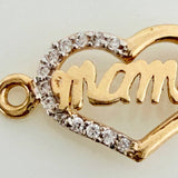 Herraje Corazon Mamá 0.95gr / 3/4 in / Dos Oros Amarillo Blanco 18K &