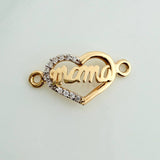 Herraje Corazon Mamá 0.95gr / 3/4 in / Dos Oros Amarillo Blanco 18K &