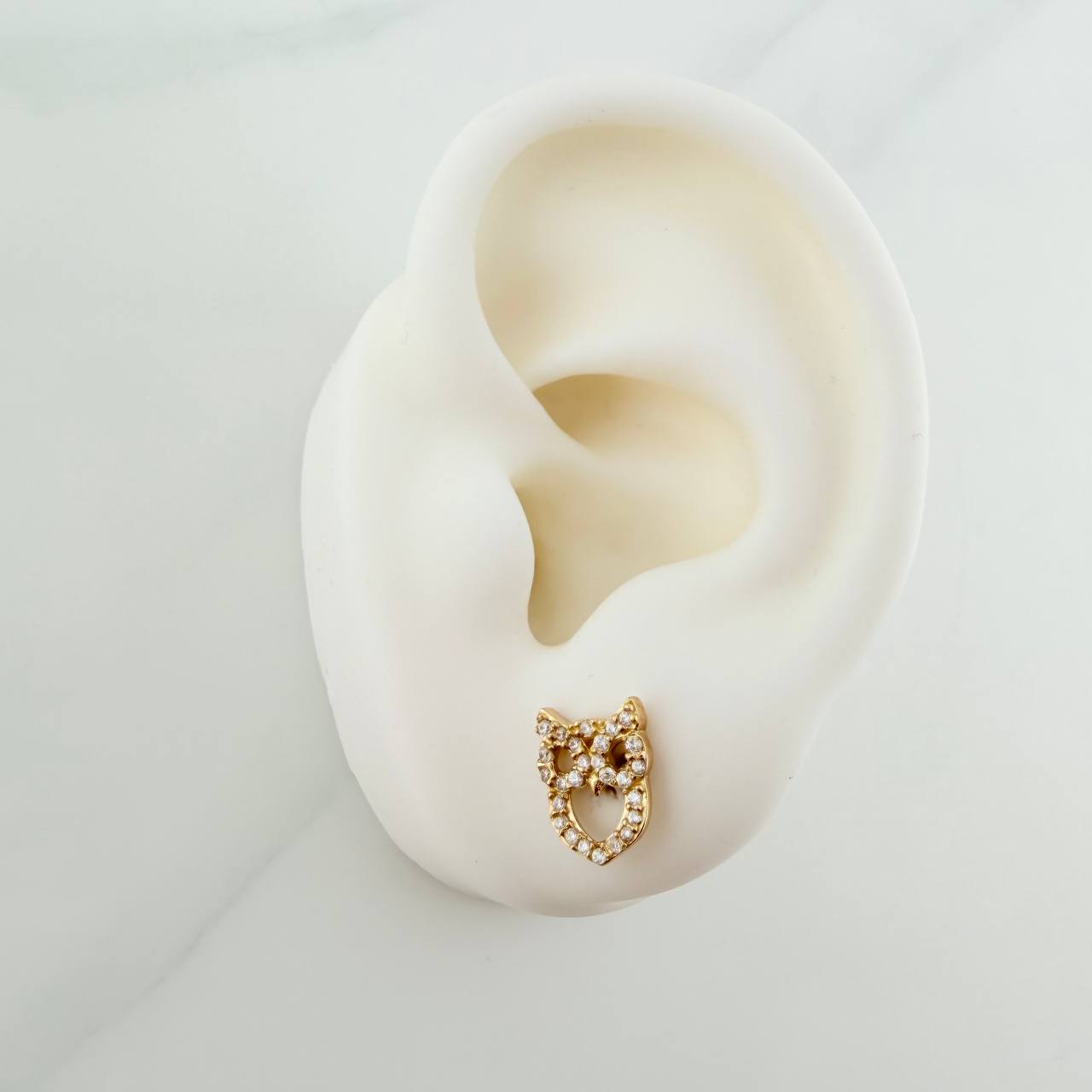 Topos Silueta Buho 1.8gr / 9.95mm Oro Amarillo 18K %