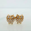 Stud Earrings Owl 1.45gr / 7.6mm Yellow Gold 18K %