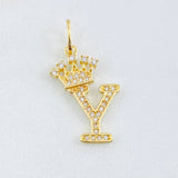 Dije Corona Letra Y 1.55gr / 1 in / Oro Amarillo 18K