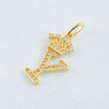 Dije Corona Letra Y 1.65g / 1 in Oro Amarillo 18K