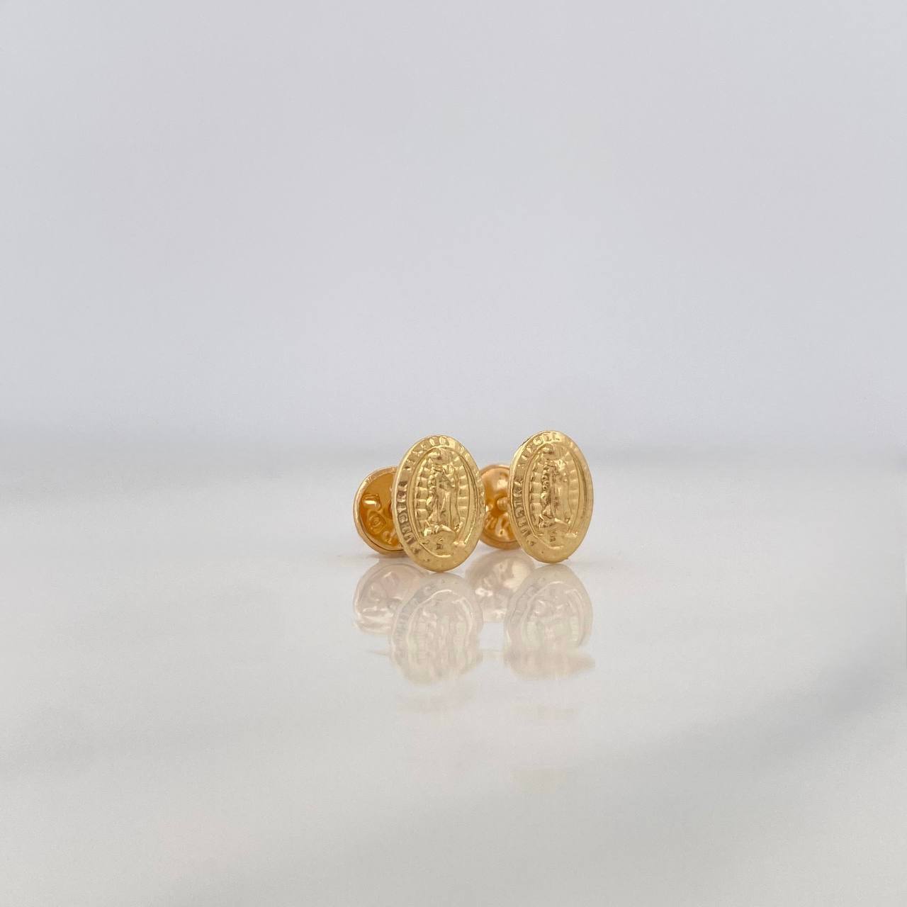 Stud Earrings Virgen de Guadalupe 0.55g / in / 5.97mm Yellow Gold 18K