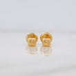 Clover Diamond Cut Stud Earrings 0.4g / in / 3.4mm Yellow Gold 18K