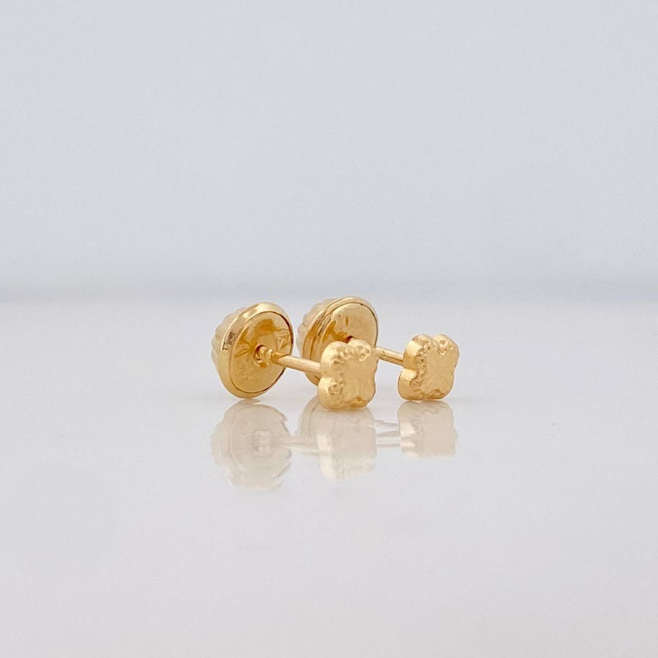 Clover Diamond Cut Stud Earrings 0.4g / in / 3.4mm Yellow Gold 18K