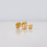 Clover Diamond Cut Stud Earrings 0.4g / in / 3.4mm Yellow Gold 18K