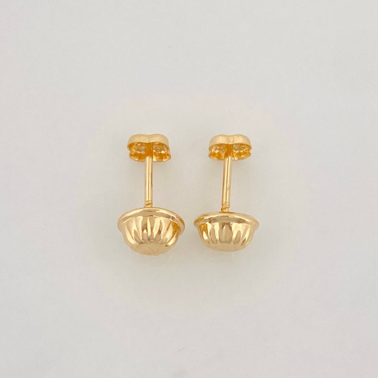 Clover Diamond Cut Stud Earrings 0.4g / in / 3.4mm Yellow Gold 18K