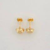 Clover Diamond Cut Stud Earrings 0.4g / in / 3.4mm Yellow Gold 18K
