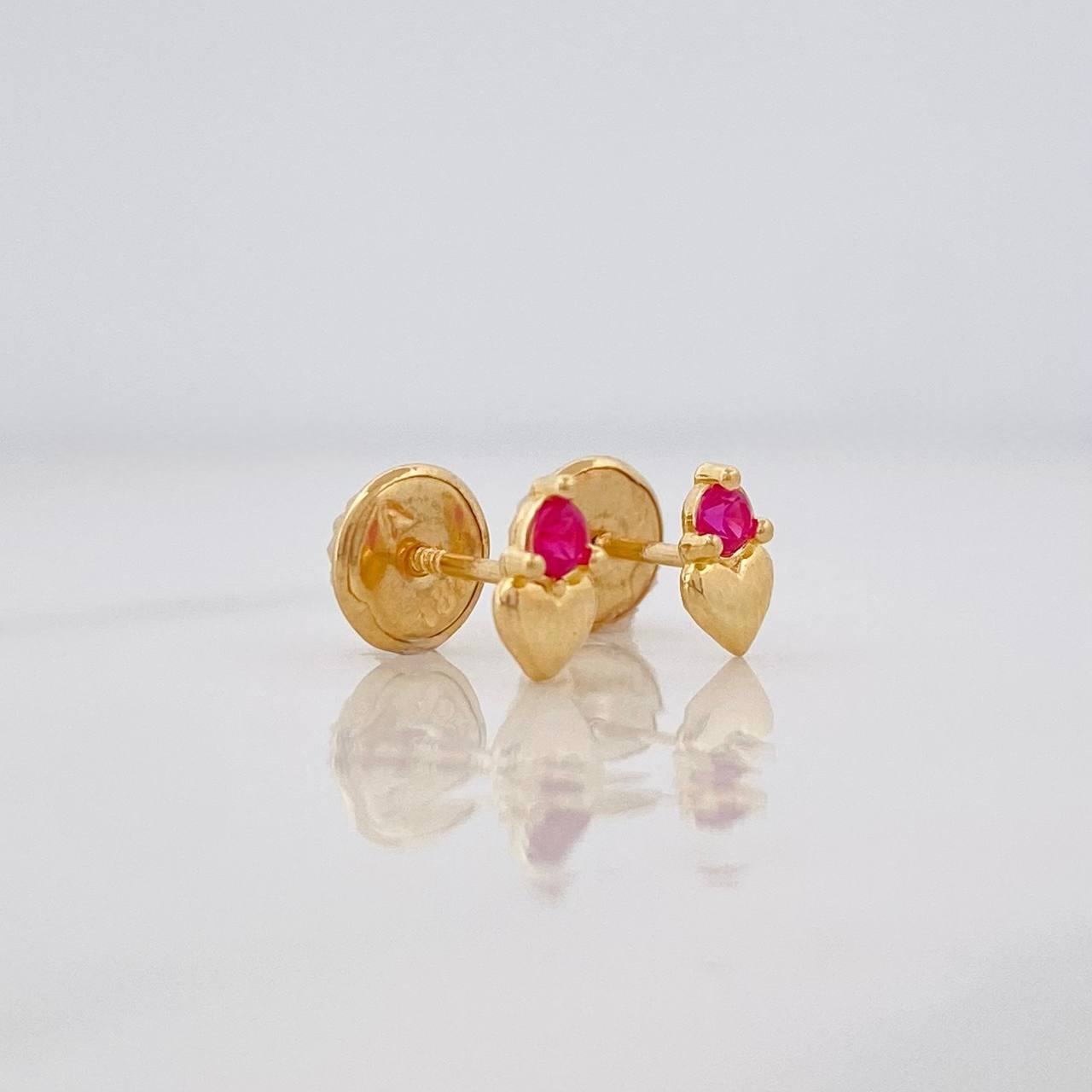 Heart Stud Earrings 0.6g / in / 3.45mm Yellow Gold 18K
