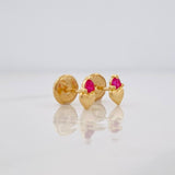 Heart Stud Earrings 0.6g / in / 3.45mm Yellow Gold 18K