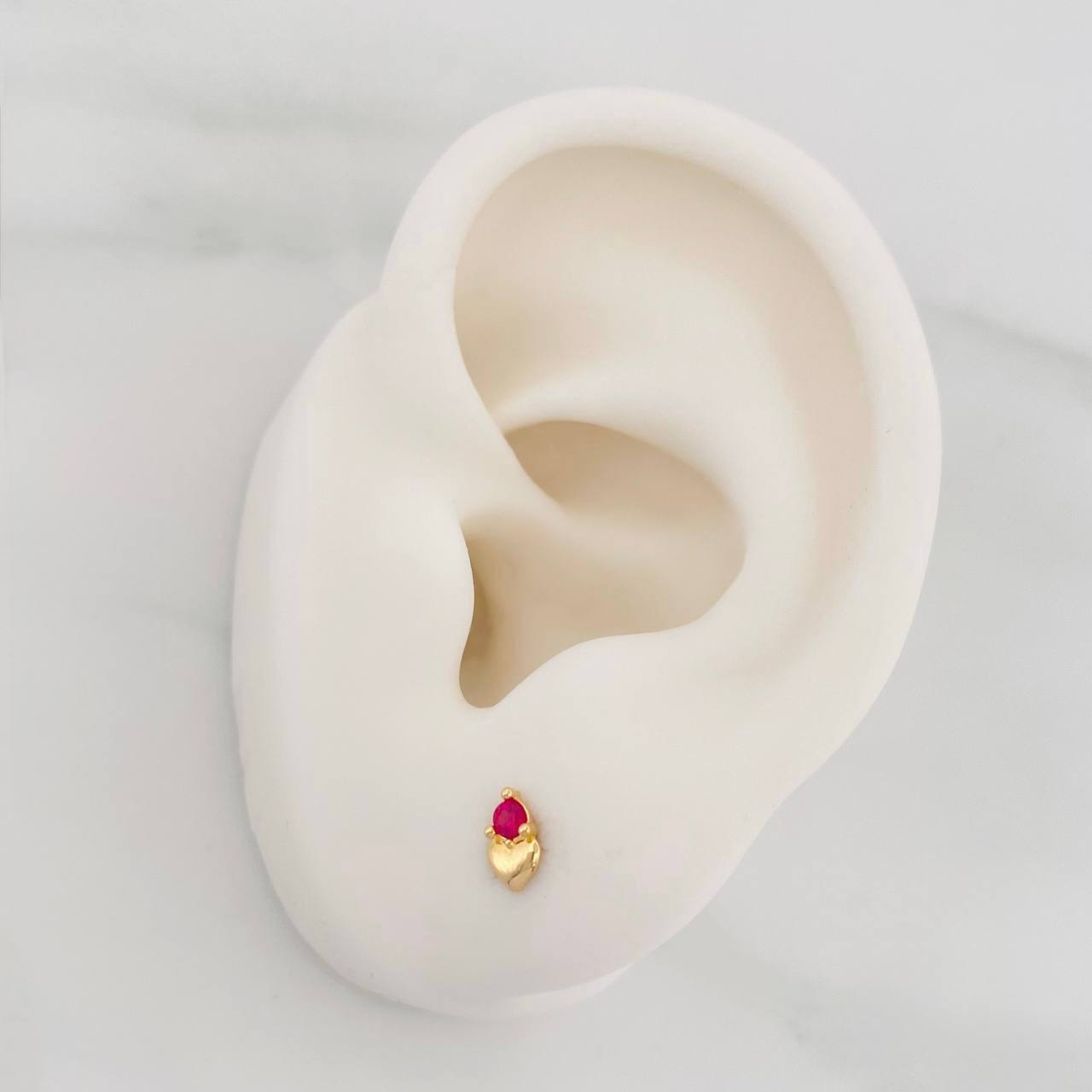Heart Stud Earrings 0.6g / in / 3.45mm Yellow Gold 18K