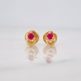 Heart Stud Earrings 0.6g / in / 3.45mm Yellow Gold 18K