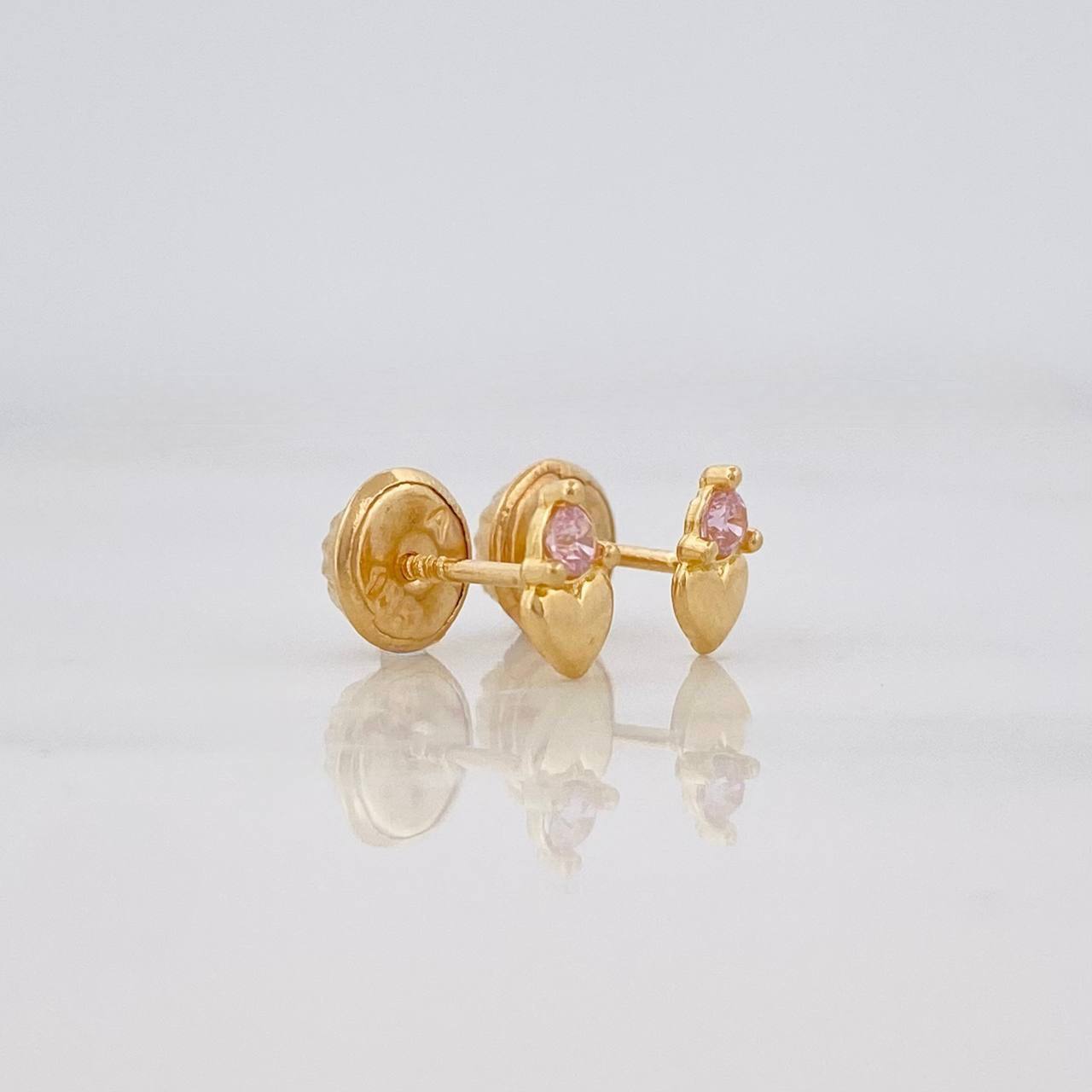 Heart Stud Earrings 0.6g / in / 3.4mm Yellow Gold 18K