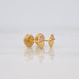 Heart Stud Earrings 0.6g / in / 3.4mm Yellow Gold 18K