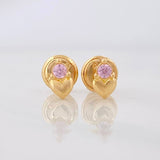 Heart Stud Earrings 0.6g / in / 3.4mm Yellow Gold 18K