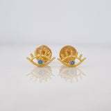 Stud Earrings Eye Silhouette 0.65g / in / 8.38mm Yellow Gold 18K