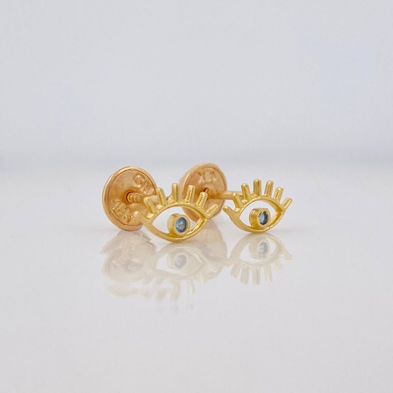 Stud Earrings Eye Silhouette 0.65g / in / 8.38mm Yellow Gold 18K