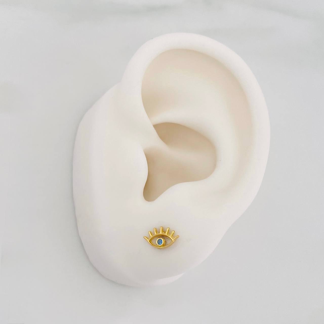 Stud Earrings Eye Silhouette 0.65g / in / 8.38mm Yellow Gold 18K