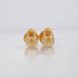 Stud Earrings Heart Lock 0.7g / in / 4.62mm Yellow Gold 18K