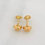 Stud Earrings Heart Lock 0.7g / in / 4.62mm Yellow Gold 18K