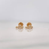 Stud Earrings Circles 0.85g / in / 2.67mm Yellow Gold 18K