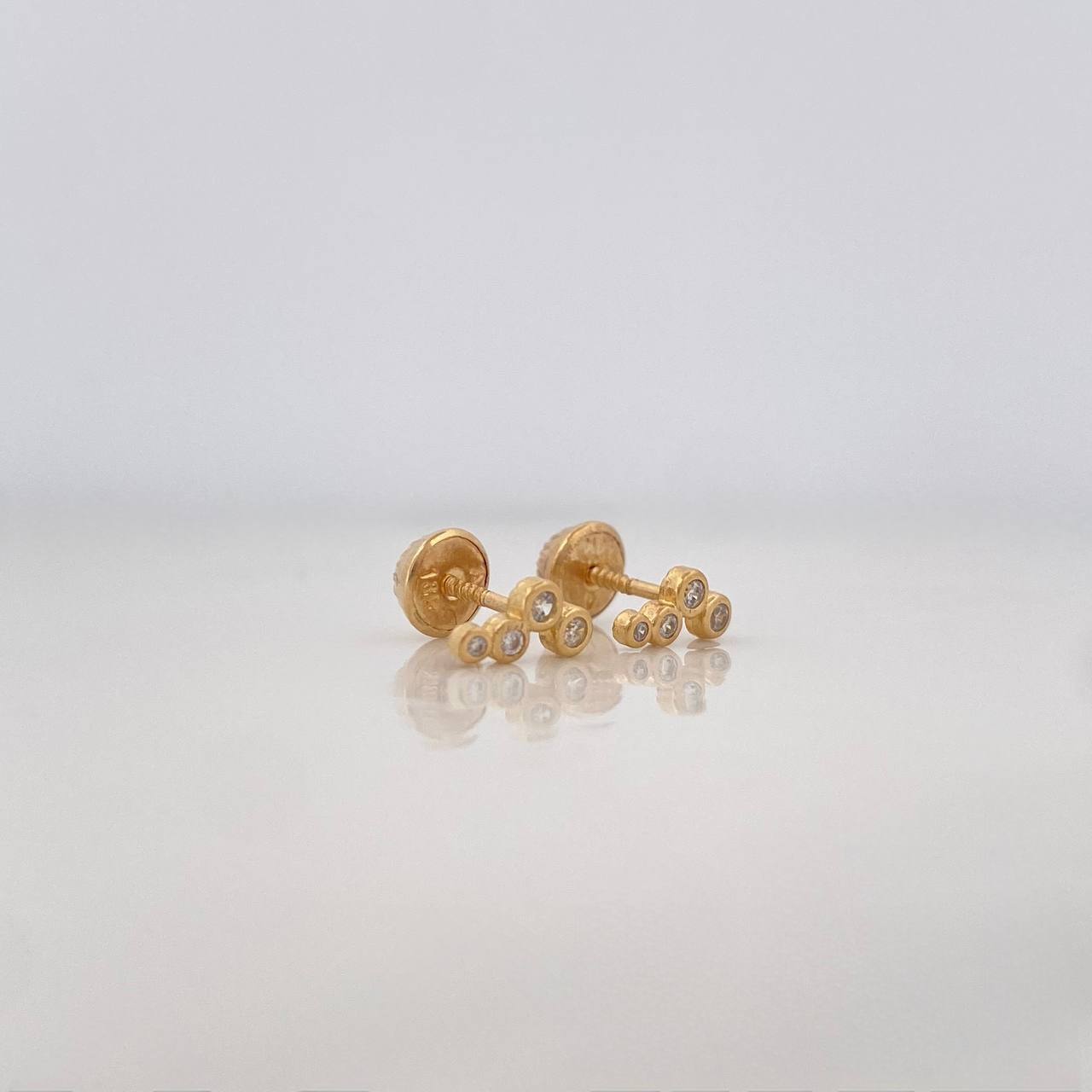 Stud Earrings Circles 0.85g / in / 2.67mm Yellow Gold 18K