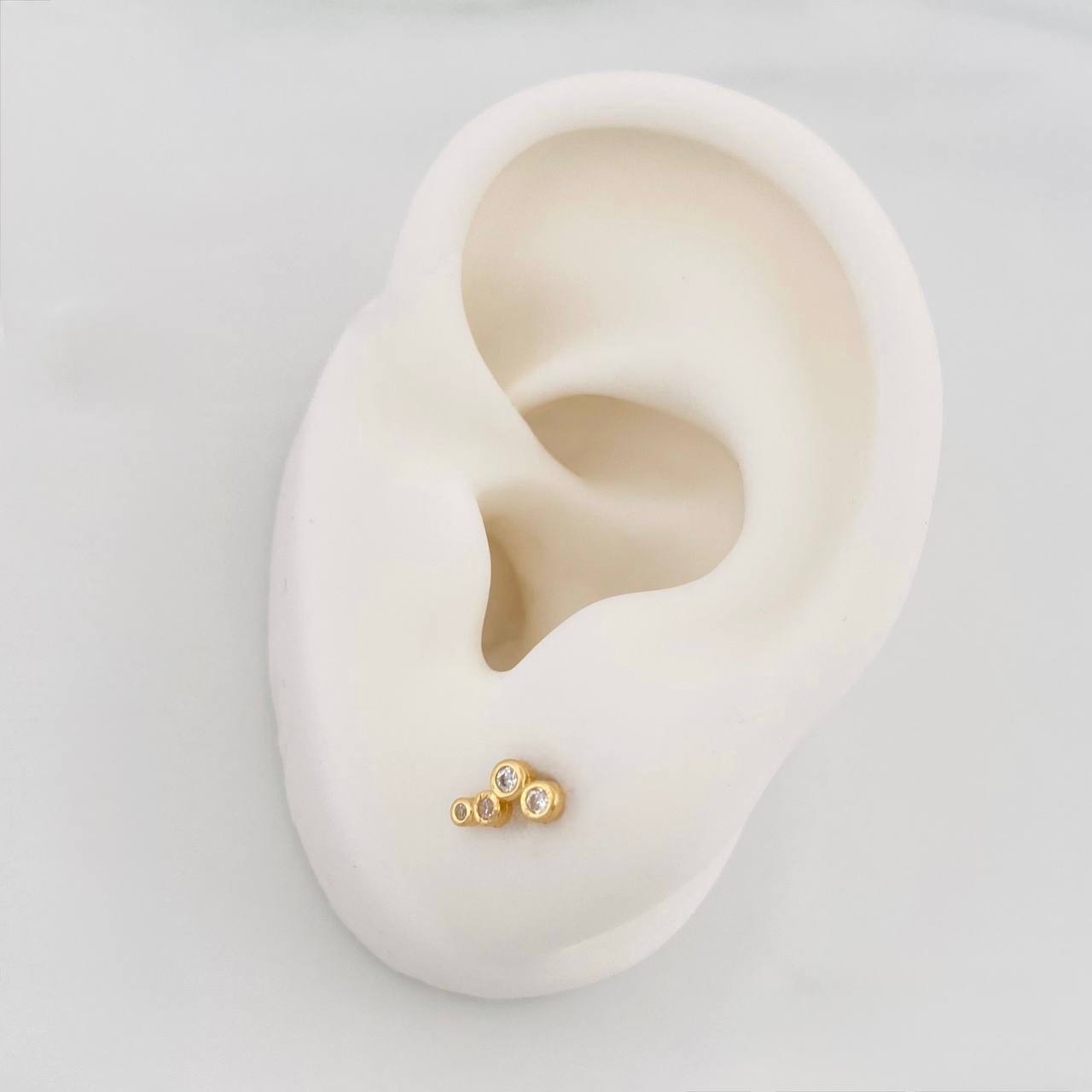 Stud Earrings Circles 0.85g / in / 2.67mm Yellow Gold 18K