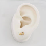 Stud Earrings Circles 0.85g / in / 2.67mm Yellow Gold 18K