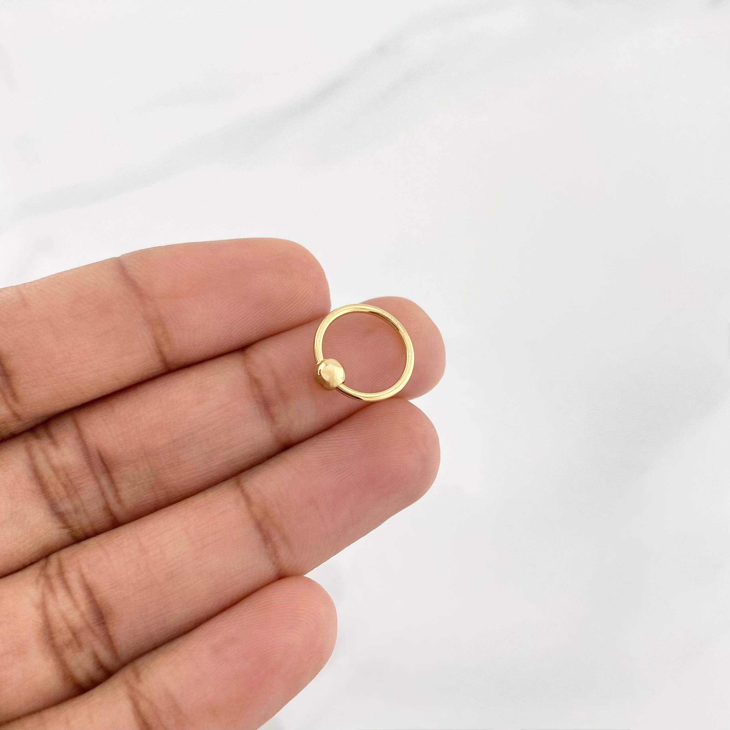 18K Yellow Gold Hoop Piercing 0.75g / 1/2