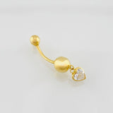 Piercing Curvo Corazon 0.75g / 1 in Oro Amarillo 18K