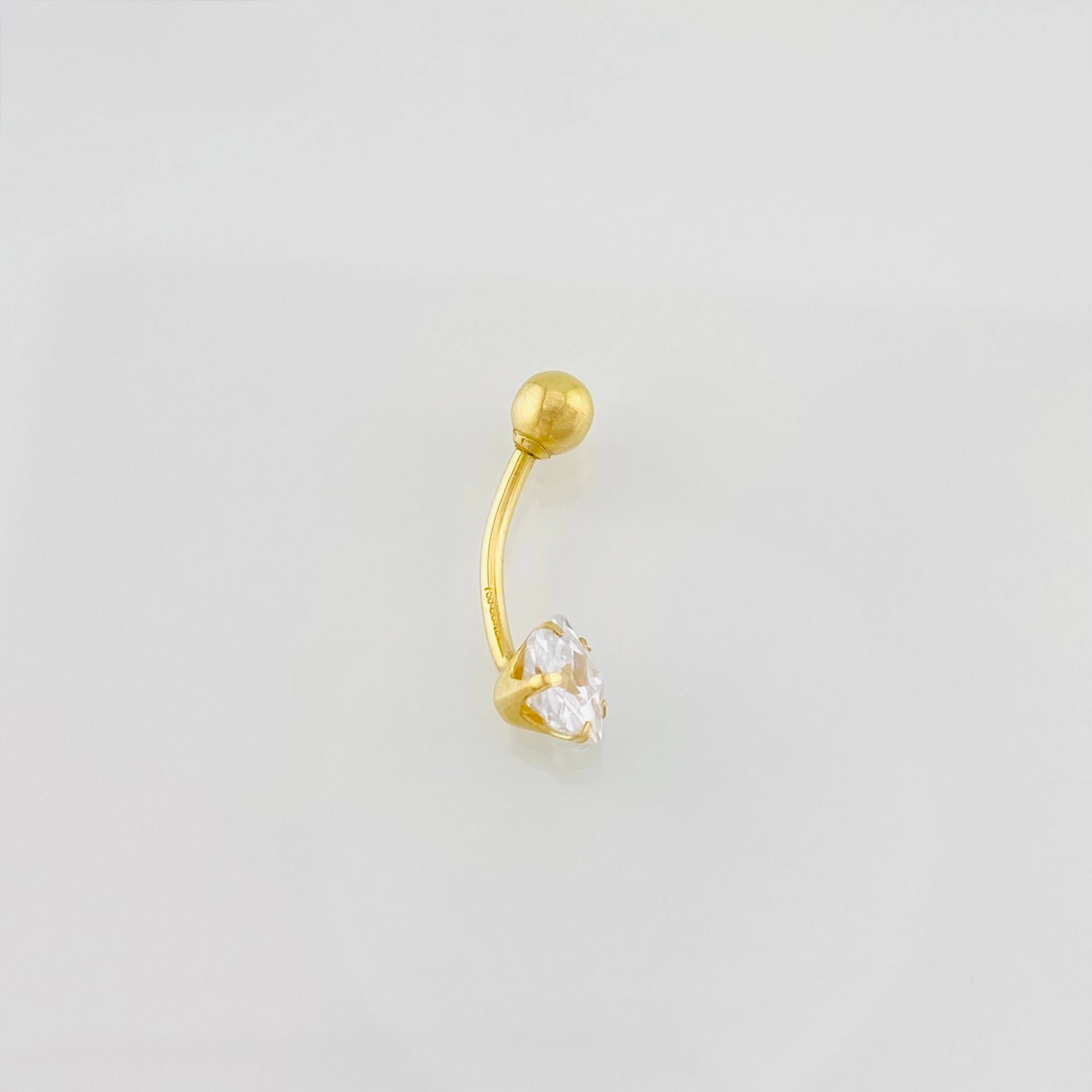 Piercing Curvo Flor 0.7g / 3/4 in Oro Amarillo 18K