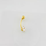 Piercing Curvo Flor 0.7g / 3/4 in Oro Amarillo 18K