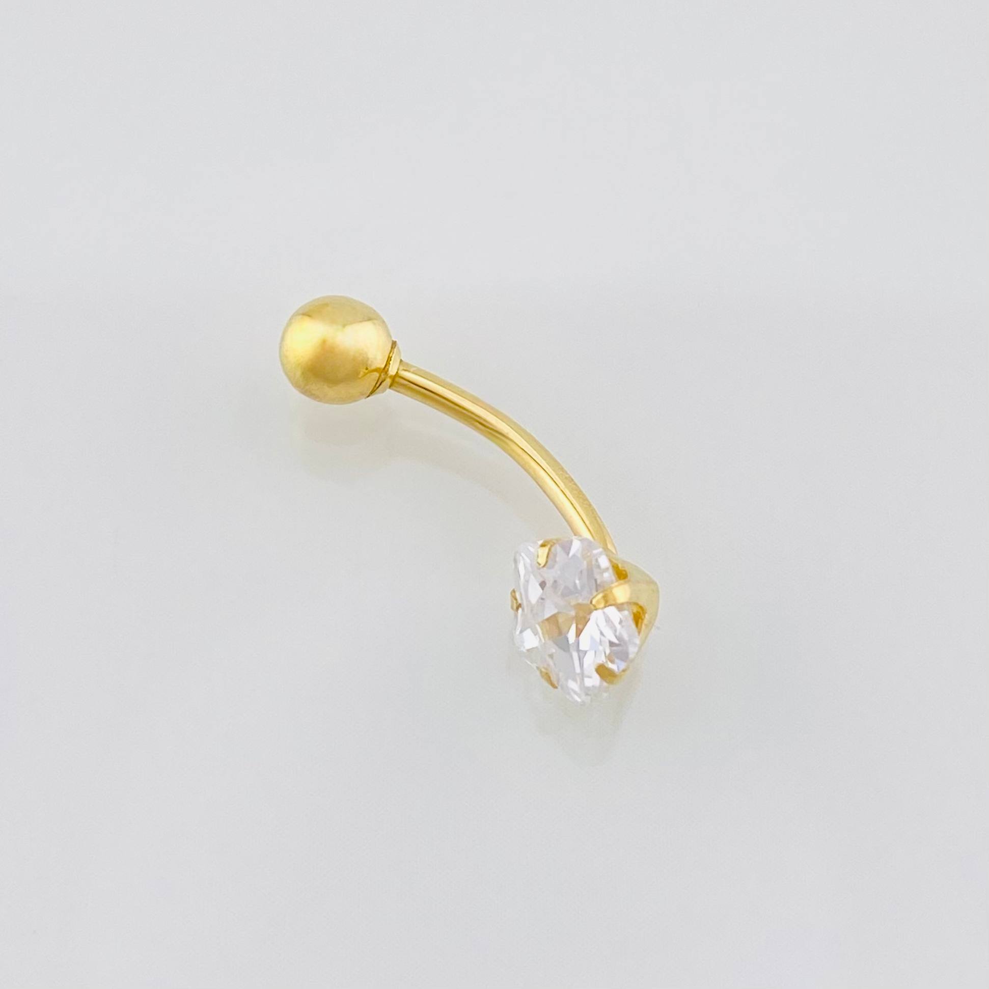 Piercing Curvo Flor 0.7g / 3/4 in Oro Amarillo 18K