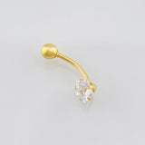 Piercing Curvo Flor 0.7g / 3/4 in Oro Amarillo 18K