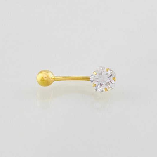 Piercing Curvo Flor 0.7g / 3/4 in Oro Amarillo 18K