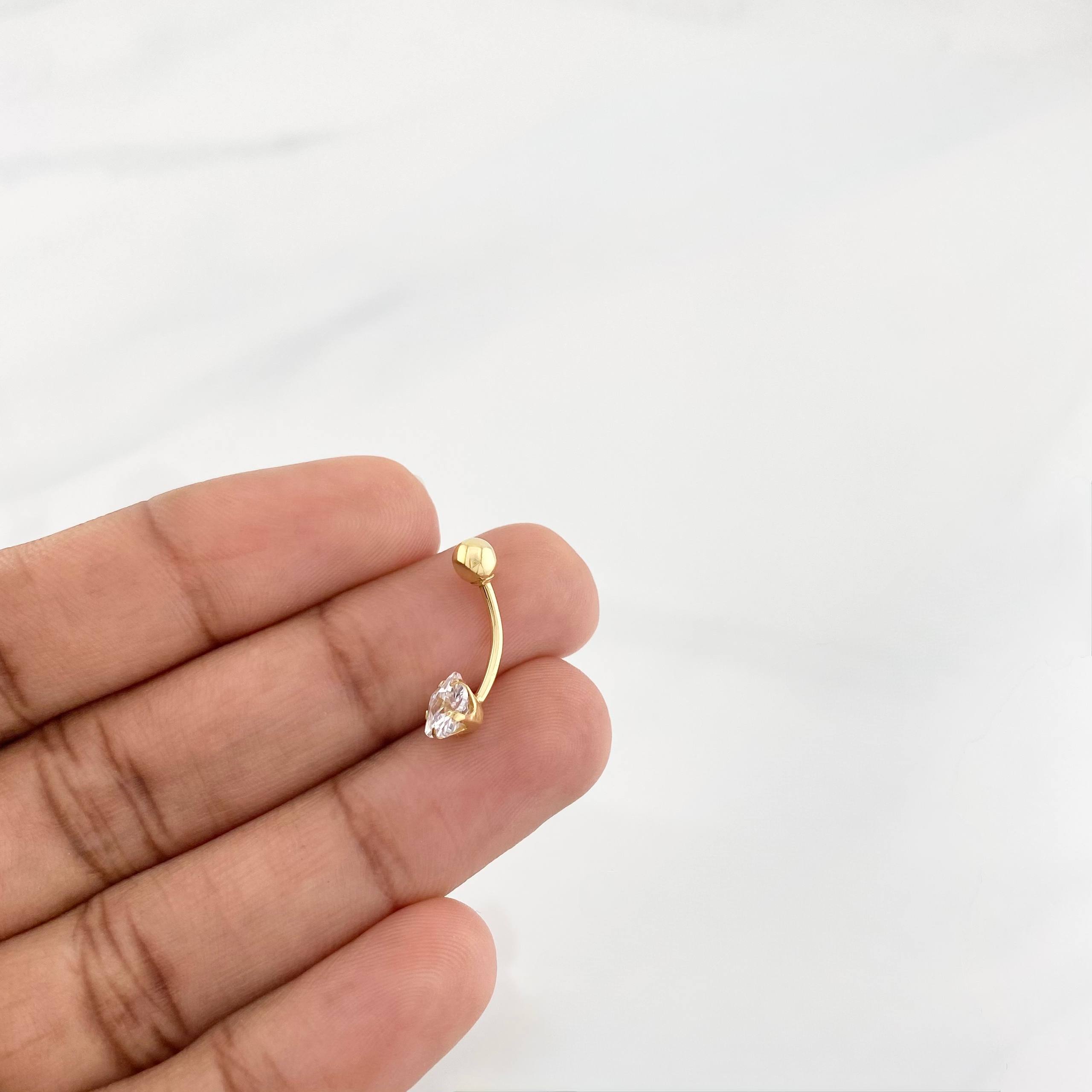 Piercing Curvo Flor 0.7g / 3/4 in Oro Amarillo 18K