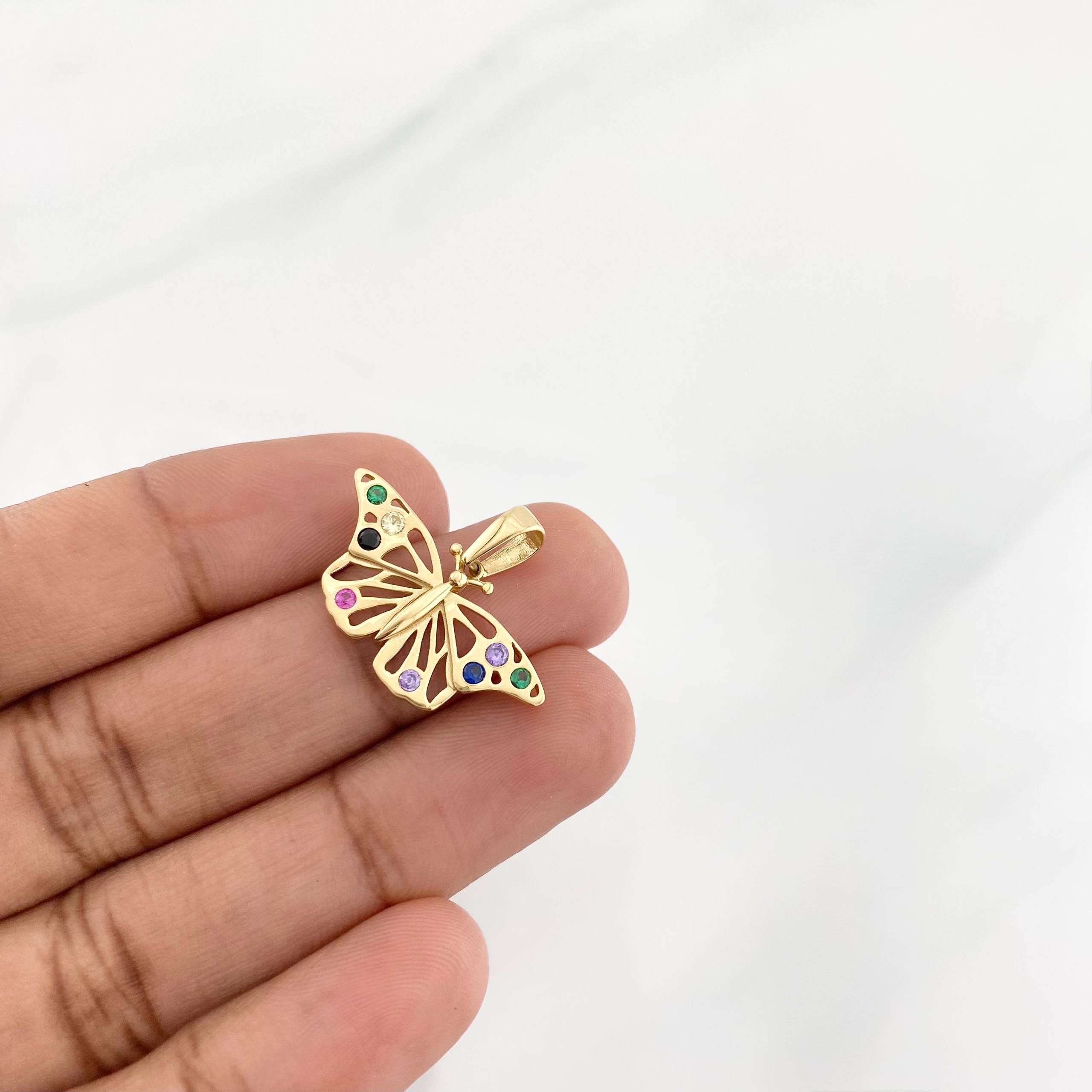 Dije Mariposa 1.95g / 3/4 in Oro Amarillo 18K