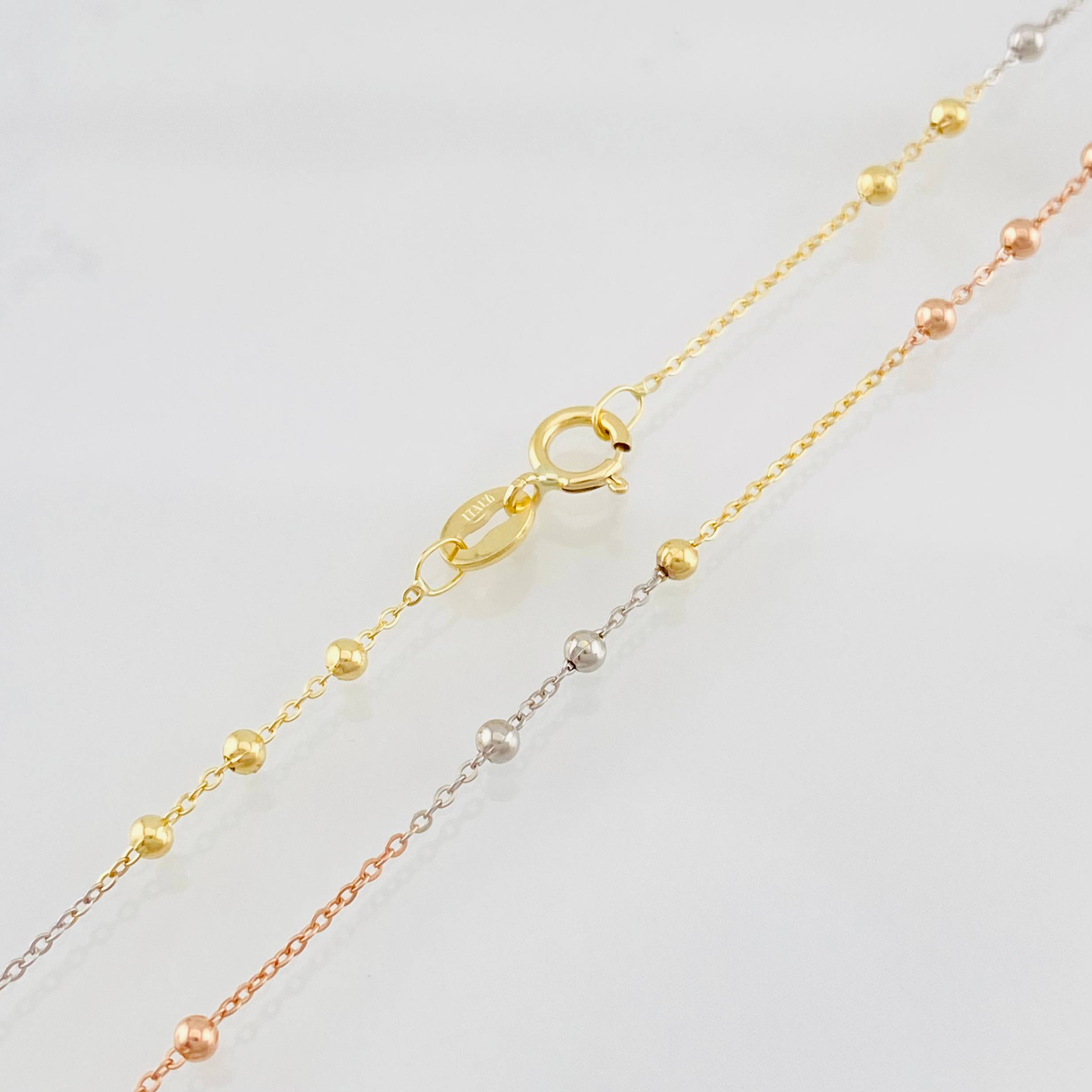 Cadena Aro Seguido 1.9g / 20 in / 0.8mm Tres Oros 18K