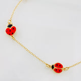 Classic Link Bracelet Ladybugs 1.8g / 6 1/4 in / 1mm 18K Yellow Gold
