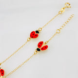 Classic Link Bracelet Ladybugs 1.8g / 6 1/4 in / 1mm 18K Yellow Gold