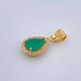 Dije Gota Esmeralda 2.4gr / 1 in / Oro Amarillo 18K %