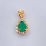 Dije Gota Esmeralda 2.4gr / 1 in / Oro Amarillo 18K %