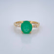 Anillo Solitario Ovalado Esmeralda 2.8gr / T6 / Oro Amarillo 18K %