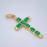 Dije Cruz Tronco Esmeralda 4.2gr / 1 3/4 in / Oro Amarillo 18K %