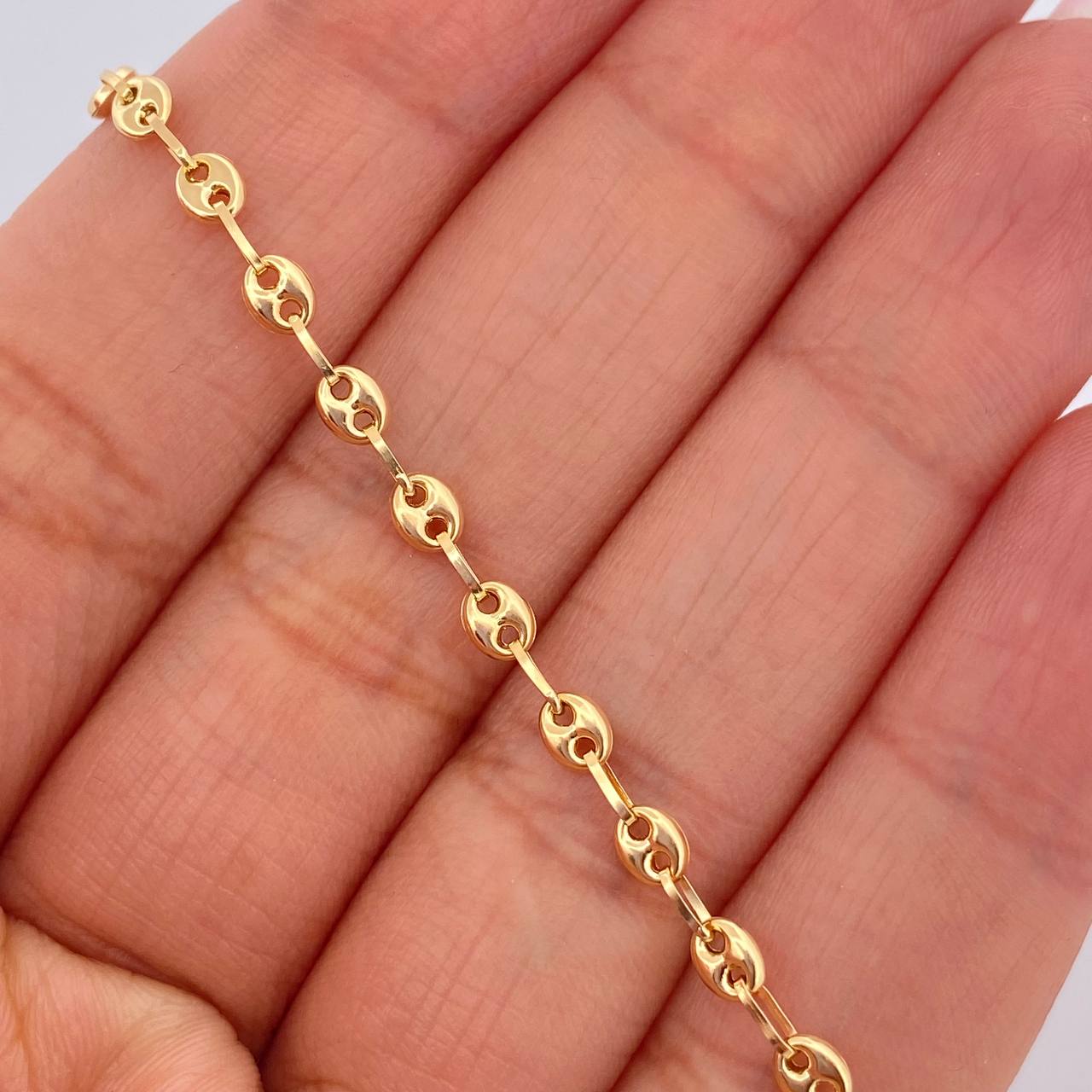 Tobillera GC 2.75gr / 10 1/4 in / 3mm Oro Amarillo 18K %